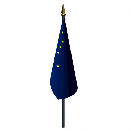 Alaska Flag with Staff and Spear