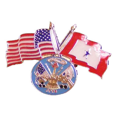 America, Service Star and Army Flag Lapel Pin