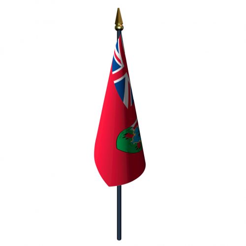 4in x 6in Bermuda Flag with Staff and Spear