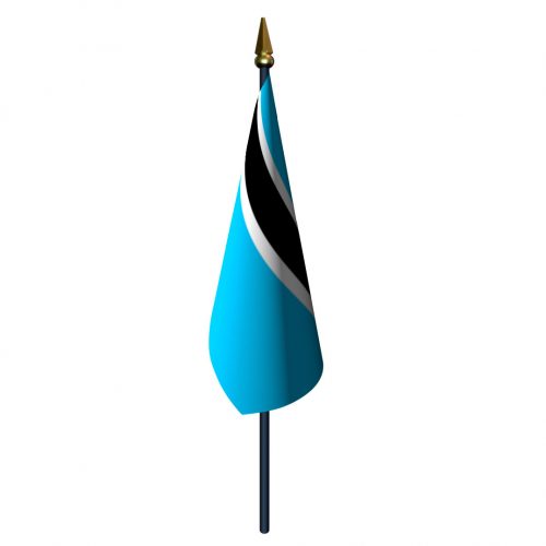 4in x 6in Botswana Flag with Staff and Spear