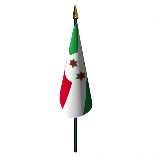 4in x 6in Burundi Flag with Staff and Spear
