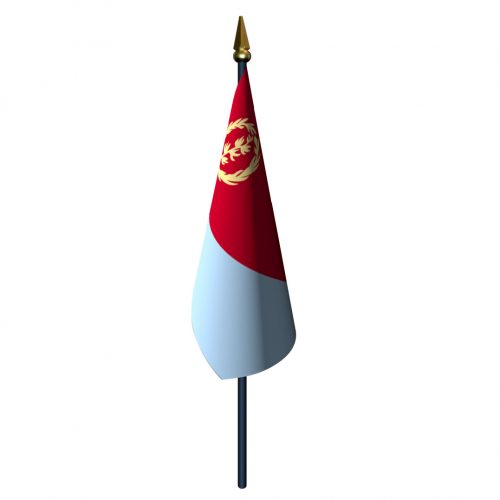 Eritrea Flag with Staff and Spear