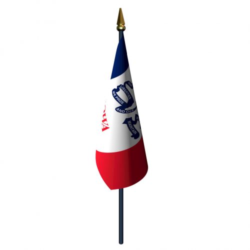 Iowa Flag with Staff and Spear