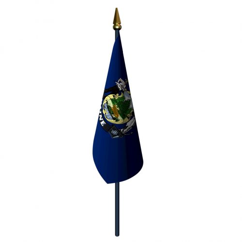 Maine Flag with Staff and Spear