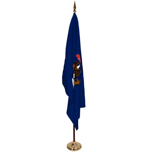 Indoor Michigan Ceremonial Flag Set