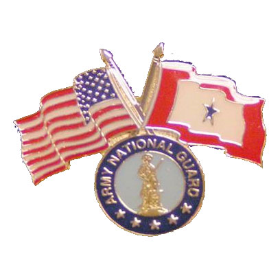 America, Service Star and Army National Guard Flag Lapel Pin