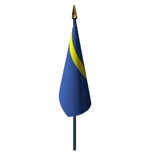 4in x 6in Nauru Flag with Staff and Spear