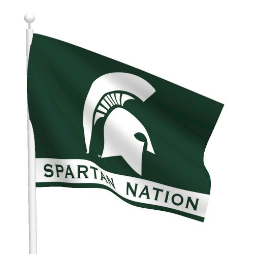 Michigan State University Polyester Spartan Flag
