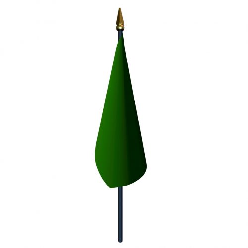 4in x 5in Green Start Flag with Staff and Spear