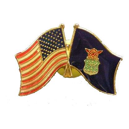 Dual America and Air Force Flag Lapel Pin