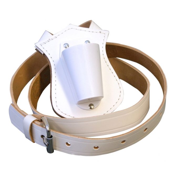 Single Strap White Leather Parade Carrying Belt