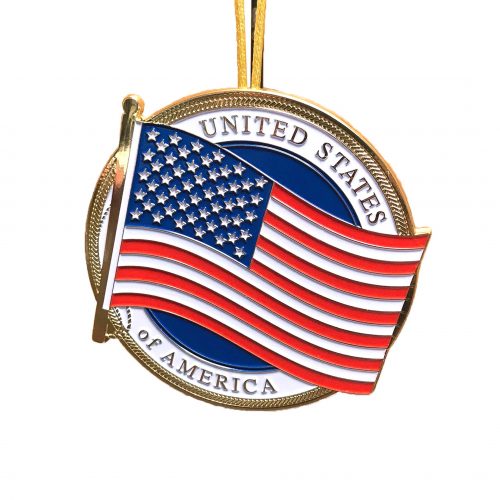 US Flag Christmas Ornament