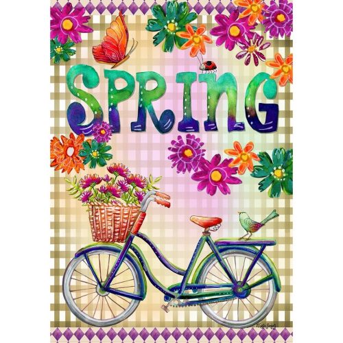 Floral Spring Bike Garden Flag