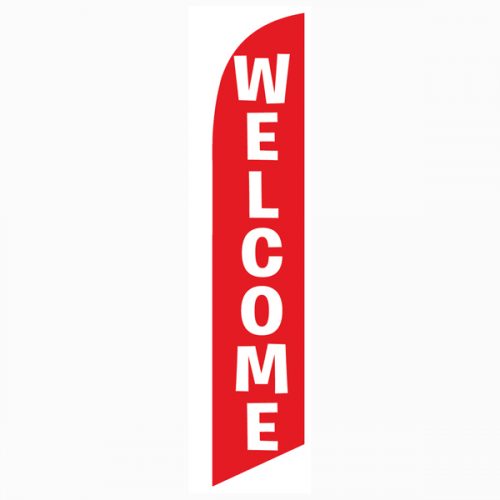 Welcome Tall Flag (Red)