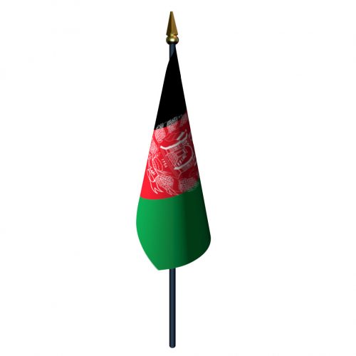 4in x 6in Afghanistan Flag with Staff and Spear