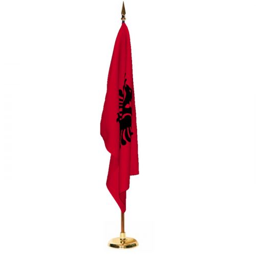 Indoor Albania Ceremonial Flag Set