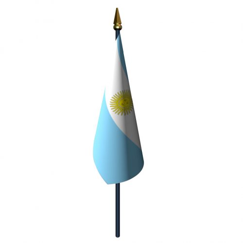 Argentina with Seal Flag with Staff and Spear