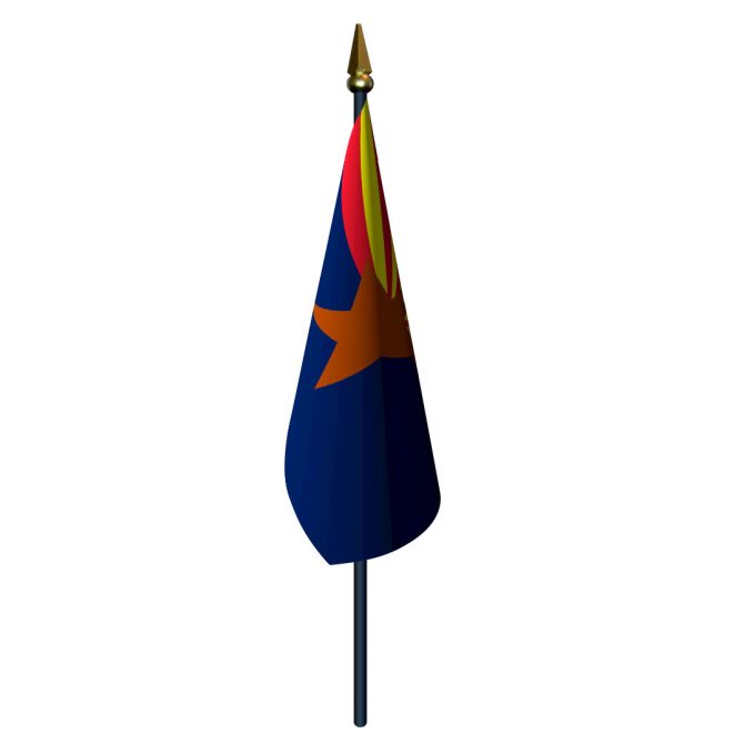 Arizona Flag with Staff and Spear