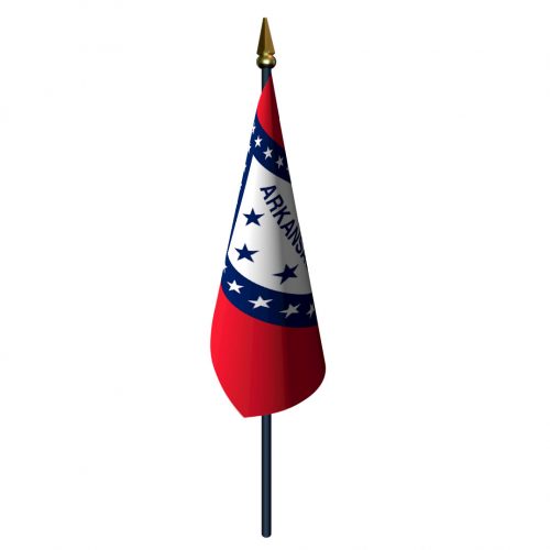 Arkansas Flag with Staff and Spear