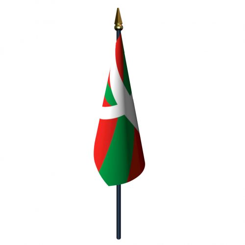 4in x 6in Basque Lands Flag with Staff and Spear