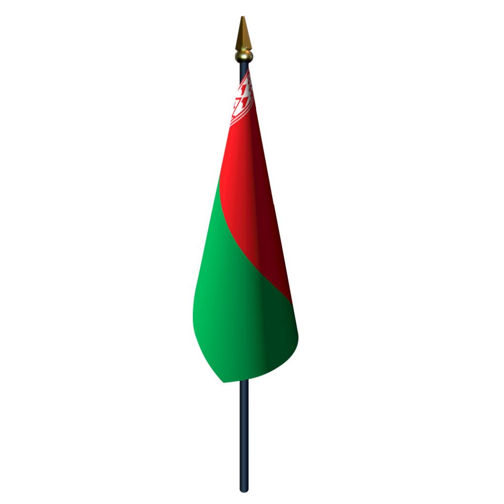 4in x 6in Belarus Flag with Staff and Spear