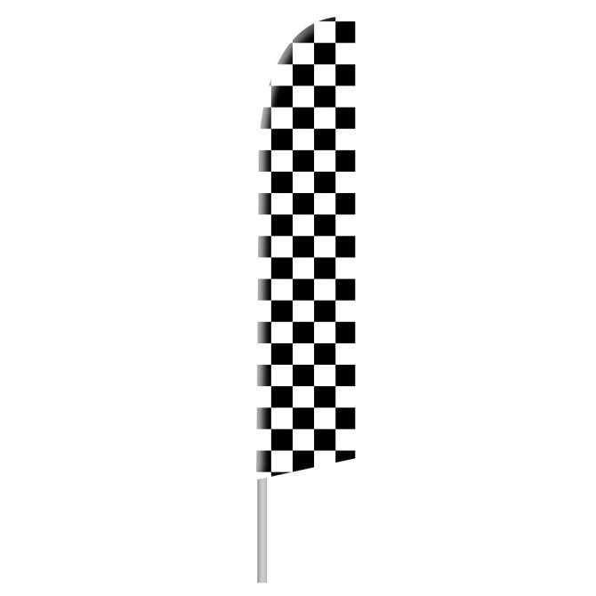 Black and White Checkered Tall Flag