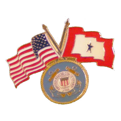America, Service Star and Coast Guard Flag Lapel Pin