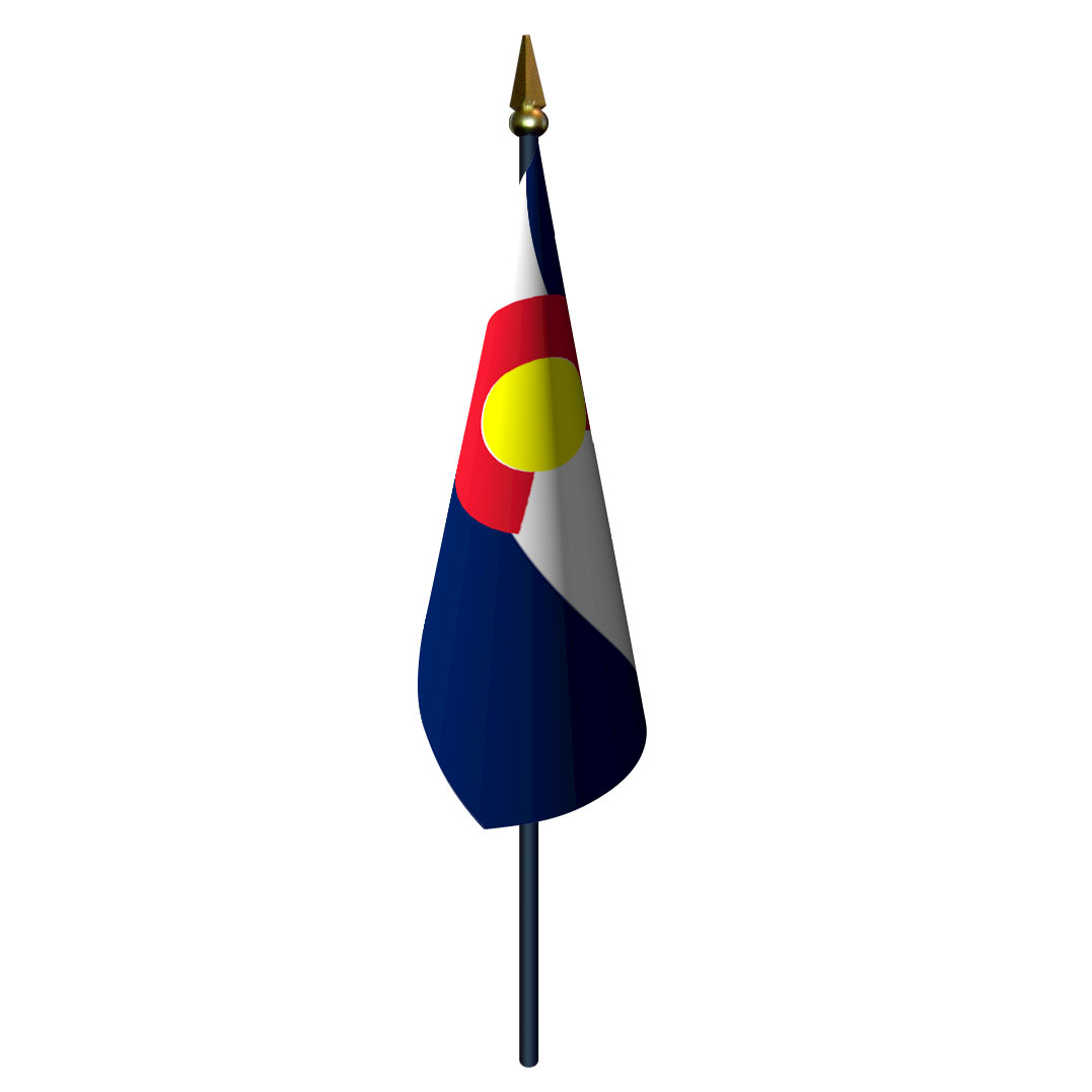 Colorado Flag with Staff and Spear