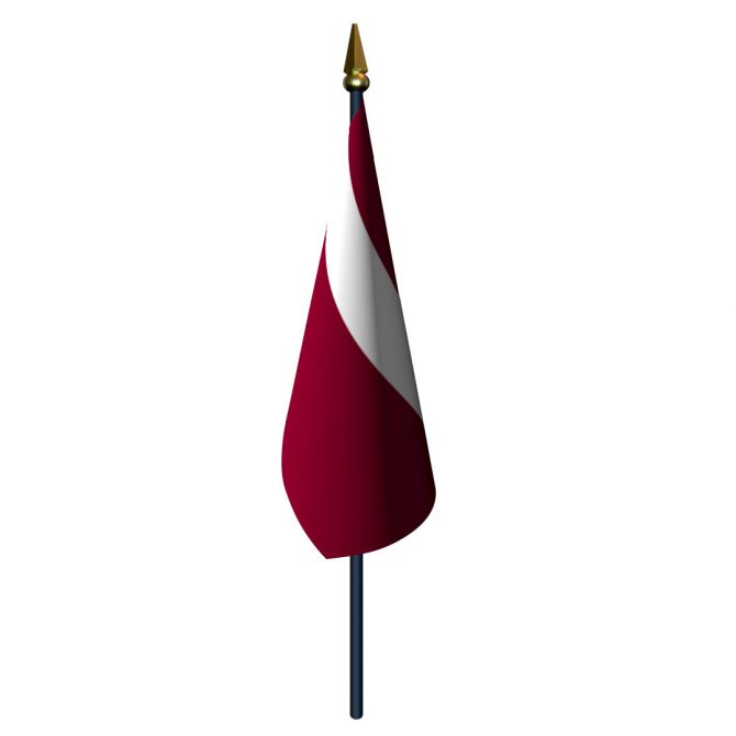 4in x 6in Latvia Flag with Staff and Spear