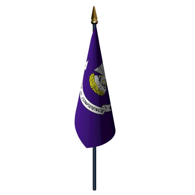 Louisiana Flag with Staff and Spear