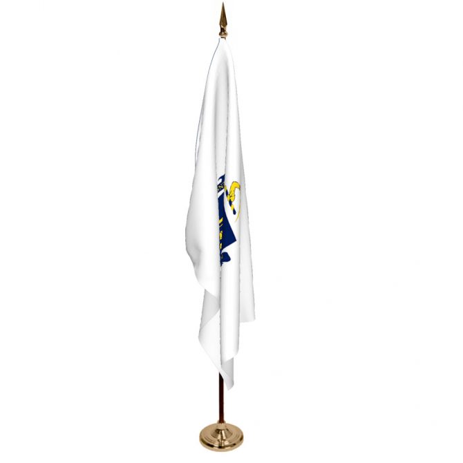 Indoor Massachusetts Ceremonial Flag Set