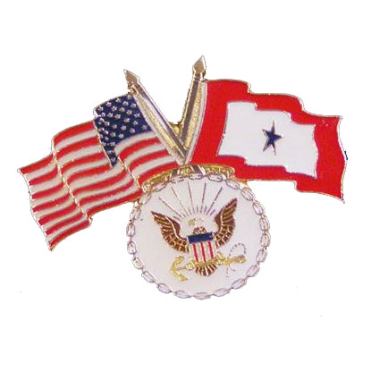 America, Service Star and Navy Flag Lapel Pin