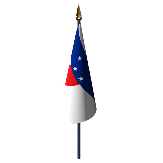 4in x 6in Netherlands Antilles Flag with Staff and Spear