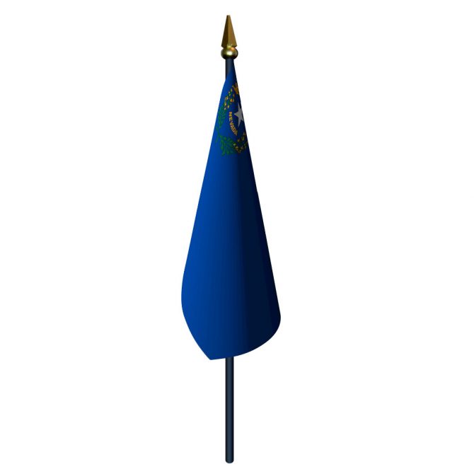 Nevada Flag with Staff and Spear