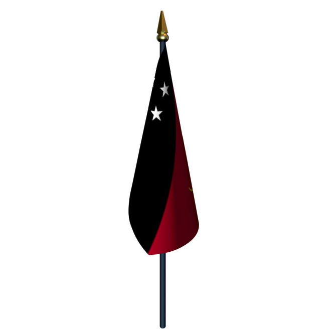 4in x 6in Papua New Guinea Flag with Staff and Spear