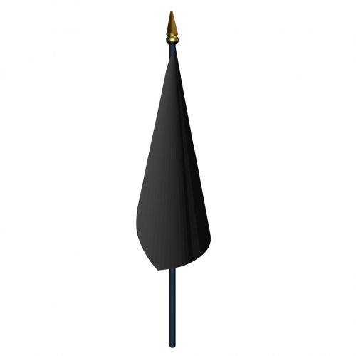 4in x 5in Black Pit Flag with Staff and Spear