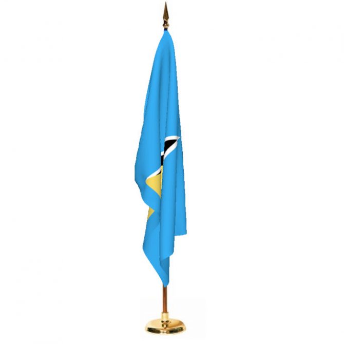 Indoor Saint Lucia Ceremonial Flag Set