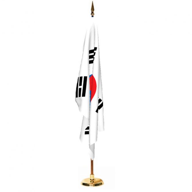 Indoor South Korea Ceremonial Flag Set