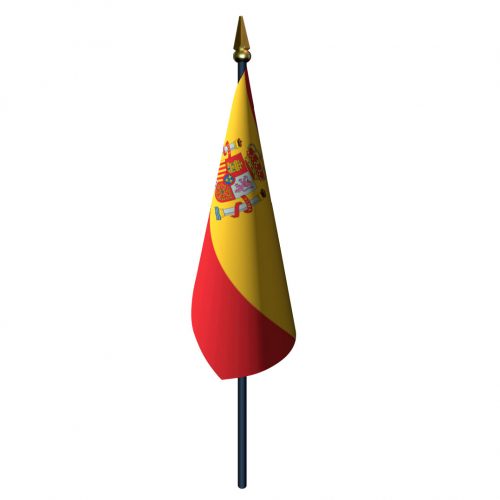 Spain with Seal Flag with Staff and Spear