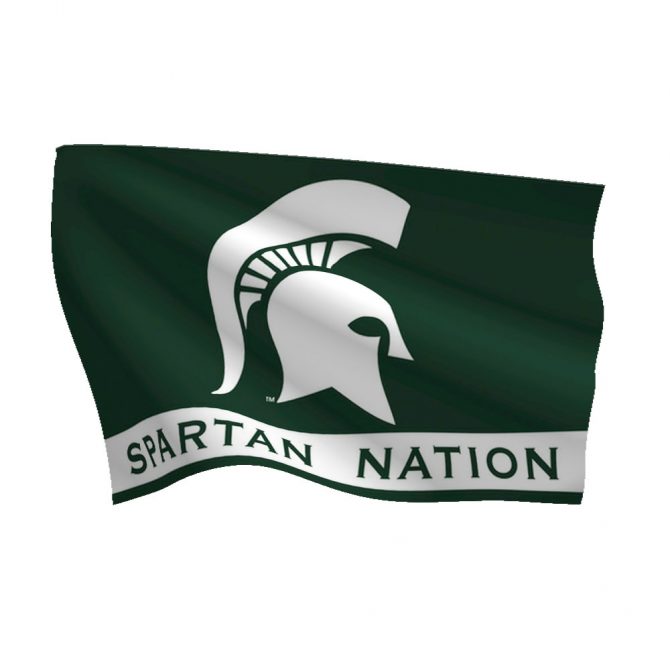 Michigan State University Polyester Spartan Flag