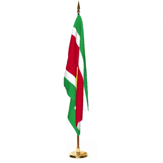 Indoor Suriname Ceremonial Flag Set