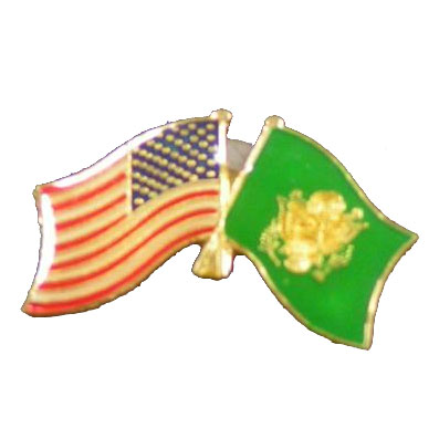 Dual America and Army Flag Lapel Pin