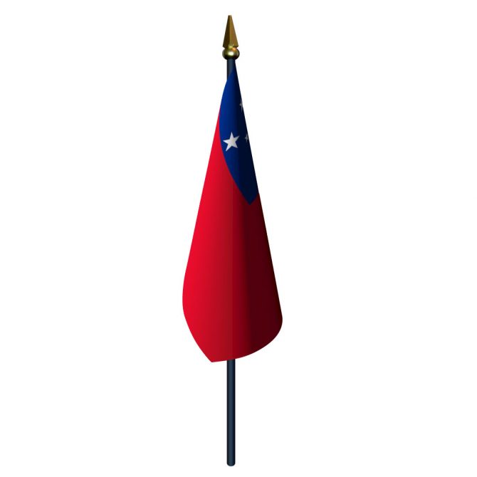 4in x 6in Western Samoa Flag with Staff and Spear