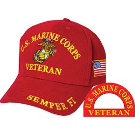 red marine corps vet hat