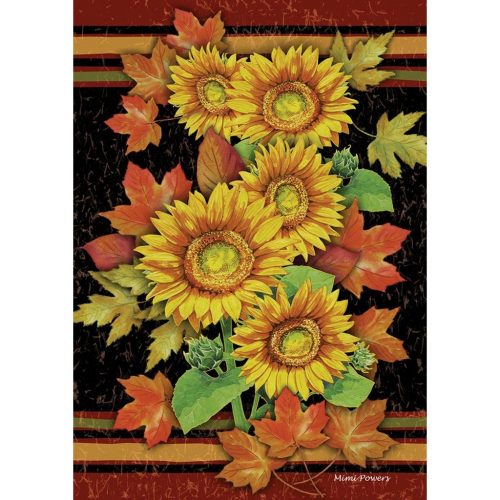 Sunflowers and Leaves Garden Flag